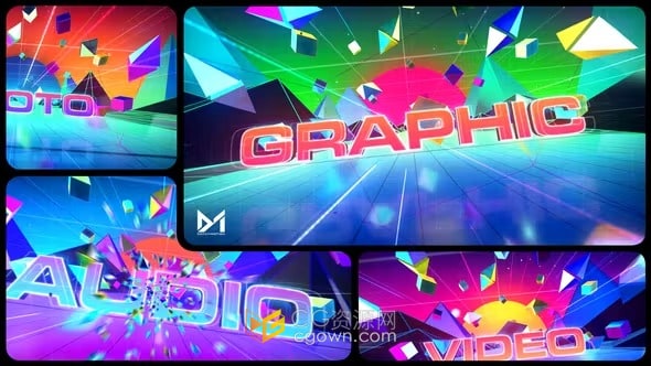 AE模板-复古合成波开场白Retro Synthwave Opener