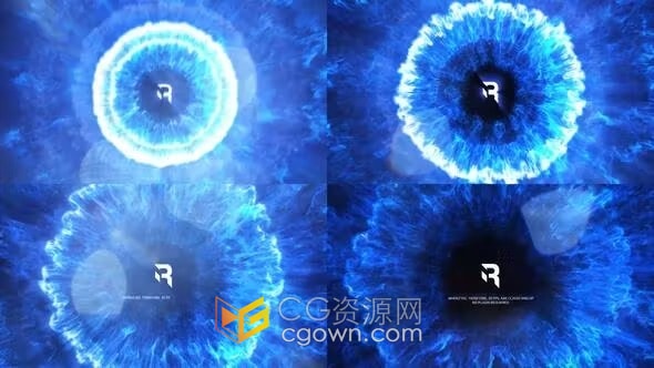 AE模板-4K快速能量粒子烟雾冲击波视觉特效LOGO片头
