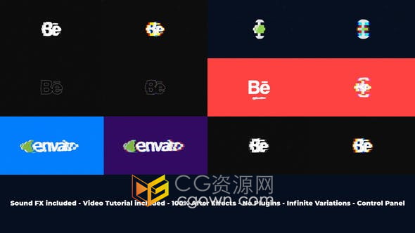 AE模板-制作3D故障Glith LOGO视频片头动画