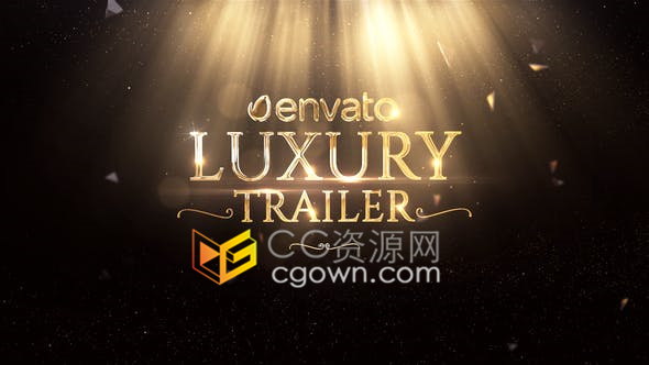 AE模板大气经典金粒子标题演绎电影预告片豪华奖项开场包装