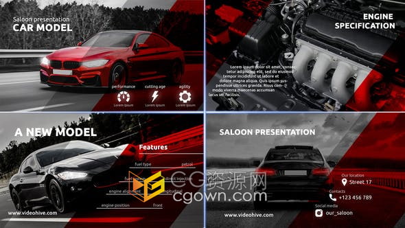 AE模板-跑车汽车沙龙介绍动作游戏车租赁公司宣传片视频