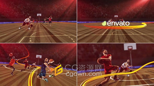 AE模板-体育篮球场联赛节目NBA宣传视频片头