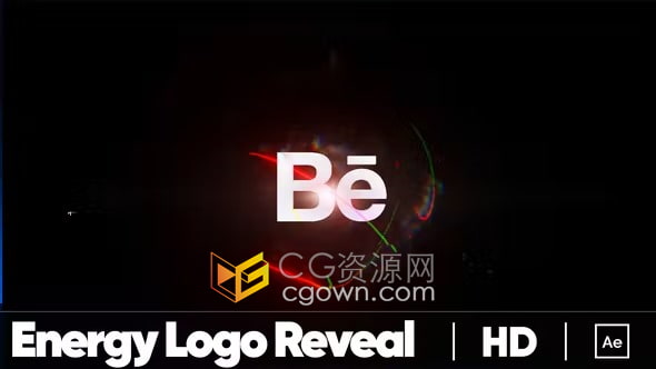 AE模板-炫丽能量火花爆炸元素毛刺故障标志动画Energy Logo Reveal