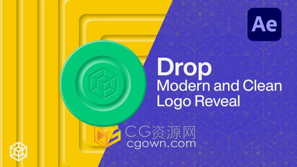 AE模板-五个不同形状场景现代干净风格LOGO动画视频