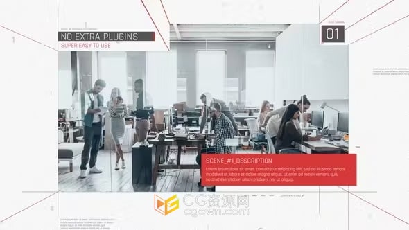 高科技企业宣传片时间线介绍公司业务视频动画-AE模板