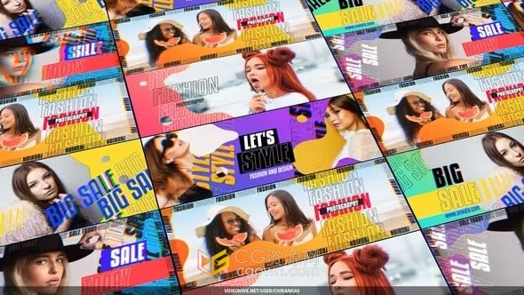 简约时尚社交媒体动态介绍封面动画视频-AE模板