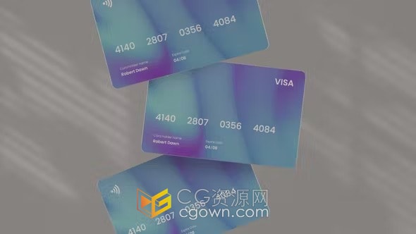 VISA信用卡万事达卡银行卡介绍展示金融业务宣传广告-AE模板