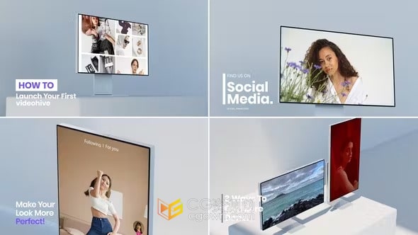 Display Mockup Promo AE模板iMac一体样机展示网站设计动画
