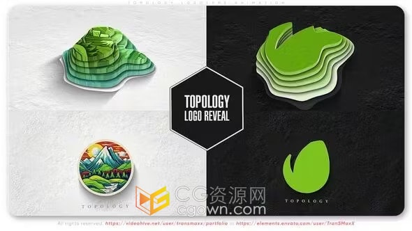AE模板-地形线样式拓扑标识动画建筑大地测量公司LOGO展示