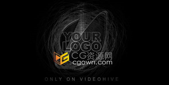 AE模板-素描粗糙涂鸦风格抽象线条绘制恐怖悬疑电影徽标标识动画