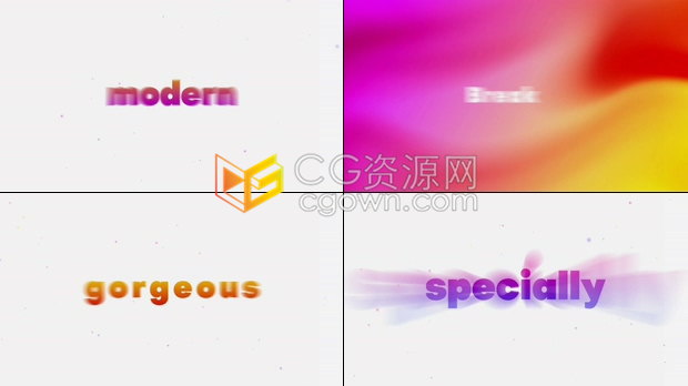 AE模板-明亮动态彩色背景动画制作快速时尚文本排版社交媒体视频