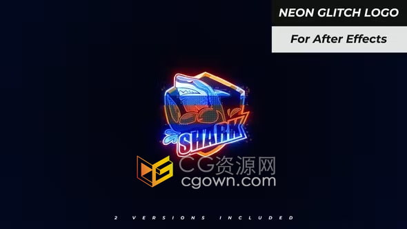 AE模板-霓虹灯故障标志Neon Glitch Logo