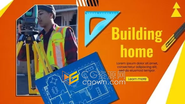 AE模板-建筑工具动画房地产幻灯片Construction And Real Estate Slideshow