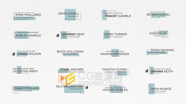 AE模板-20组4K视频字幕条简单设计文字标题动画