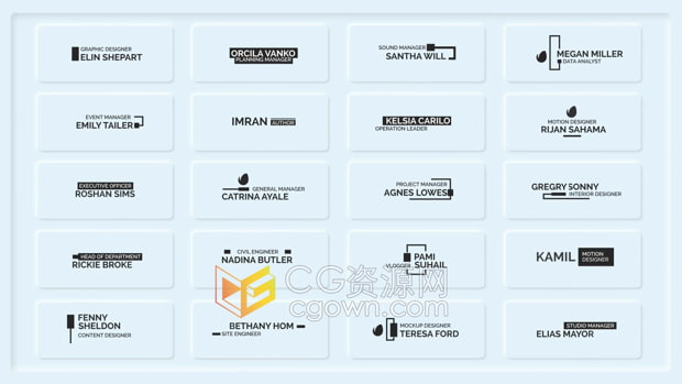 AE模板-简约设计视频字幕动画文字标题25种效果设计