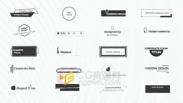AE模板-企业视频介绍字幕动画文字标题设计20 Corporate Titles