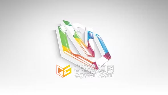 AE模板-闪亮光泽干净公司标志LOGO动画
