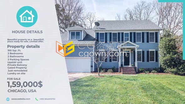 AE模板经典干净的房地产促销宣传片优秀物业管理住宅区功能展示