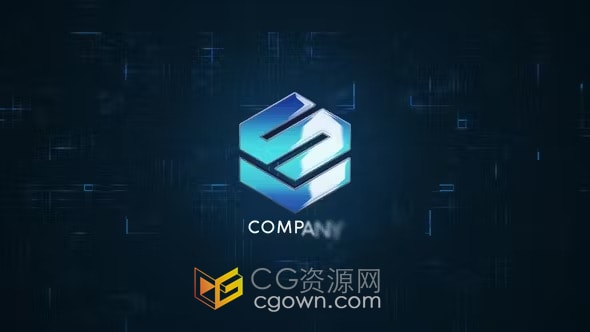 3D灯光线条LOGO动画商业演示活动开场片头-AE模板