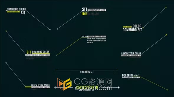 AE模板-26个呼出调出指示线文字标题注释标注动画
