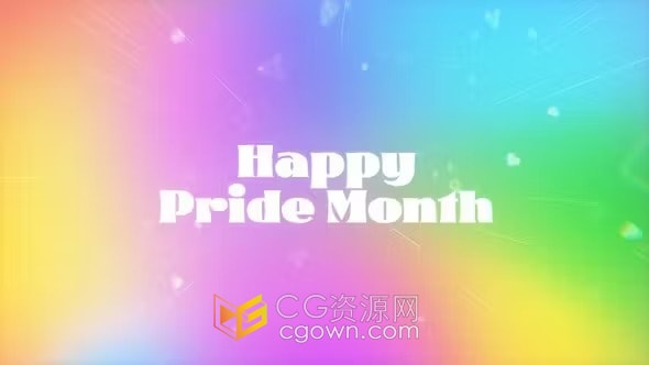 渐变多色彩背景庆祝活动标志片头-AE模板