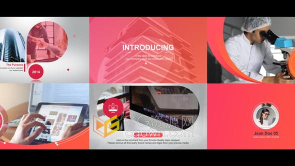 AE模板-圆形图形设计介绍企业简介时间线展示公司业务产品宣传片视频