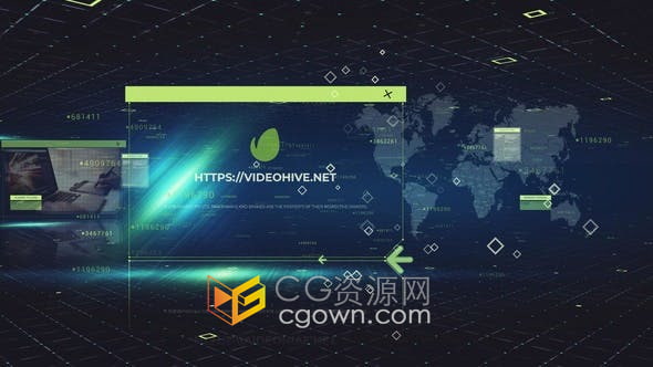 AE模板-介绍科技数字化项目未来派信息化企业公司宣传片视频