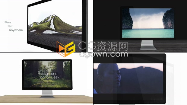 AE模板简洁优雅MAC计算机电脑演示图像作品视频网站介绍