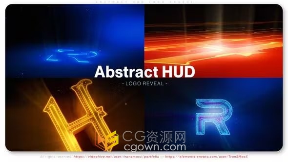 AE模板-闪烁霓虹灯矩阵适合军事科技主题数字HUD标志展示