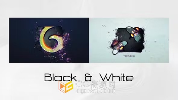 气泡流体特效动画水性粒子标志片头-AE模板