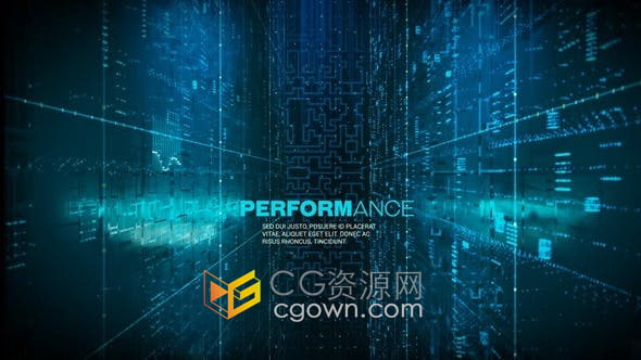 AE模板-抽象科幻数字世界高科技企业数据数字未来技术宣传片视频