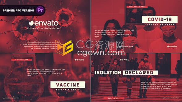 AE模板生物医学卫生健康指南医疗宣传新型冠状病毒介绍幻灯片