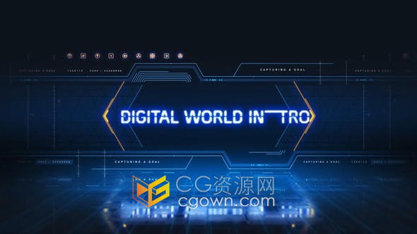 AE模板-数码世界介绍视觉冲击波反射网格动画幻灯片企业宣传片视频