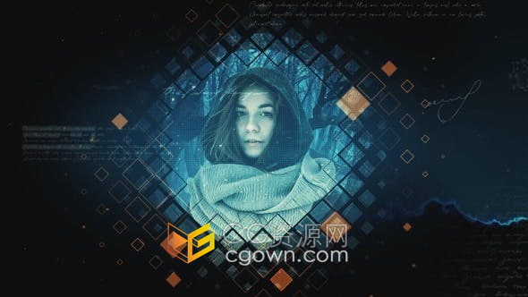 AE模板-大气透明磨砂玻璃网格遮罩转场视频科技企业宣传片视频