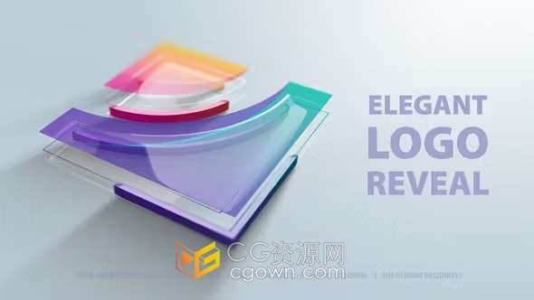 AE模板-优雅明亮简约标志展示企业发光LOGO动画