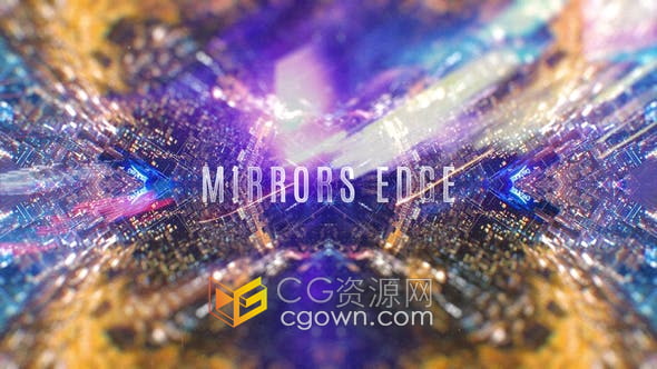 AE模板-镜面边缘万花筒网格玻璃反射镜场景动画介绍视频片头