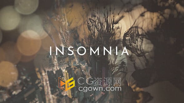 AE模板-艺术抽象水墨飞溅双重影效果慢动作图文动画宣传视频