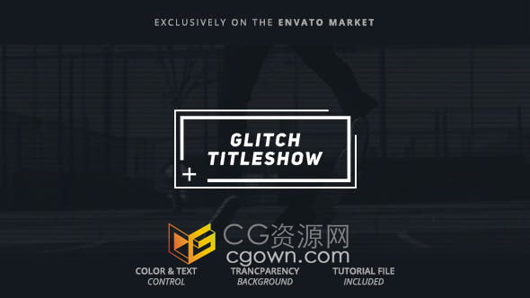 AE模板-Glitch Titles Logo 12种故障风格标题或标志动画