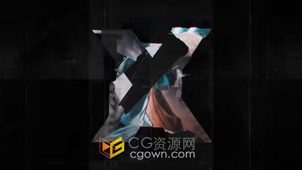 杂乱快闪撕扯故障效果媒体标志LOGO片头-AE模板