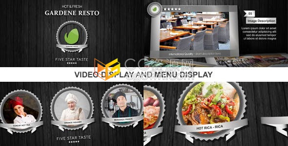 AE模板新餐厅开业介绍环境照片展示动画菜单食物美食推广视频