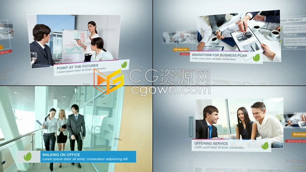 AE模板企业宣传片制作简约动态幻灯片介绍公司图文动画视频