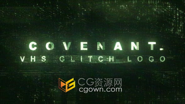 AE模板-3个版本VHS故障标志LOGO动画视频片头制作