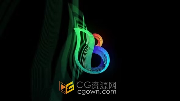 AE模板-多层彩色线条穿梭快速鞋服品牌公司LOGO动画