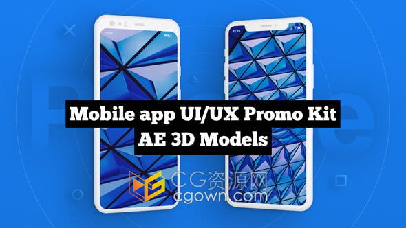 AE模板-制作移动应用APP软件UI/UX套件设计宣传片视频