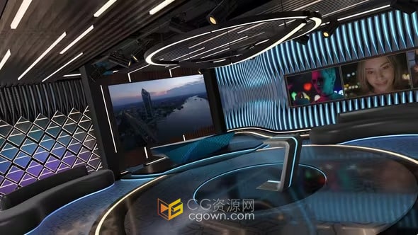 AE模板-3d虚拟布景虚拟演播室工作室