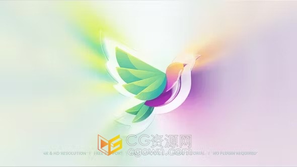 清晰柔和彩色光泽明亮动画标志开场-AE模板