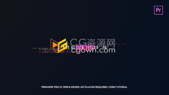 AE模板/PR预设-4K快速闪烁独特RGB分离技术故障标题文本动画