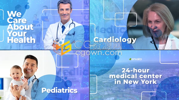 AE模板/PR预设-干净企业风格简短业务时间表趋势医学演示医院诊所机构介绍宣传片