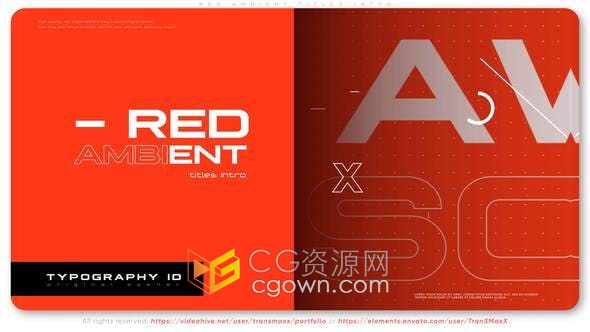 AE模板-红色环境强烈错字风格排版视频开场介绍动画