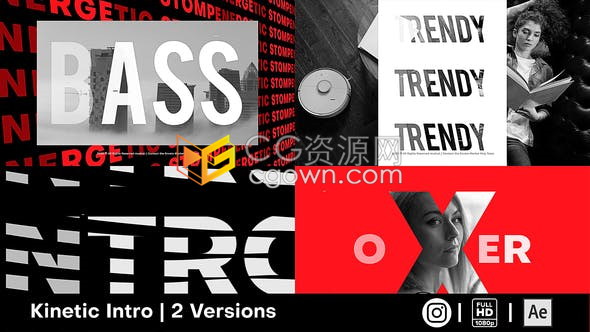 AE模板适用手机竖屏垂直版式活力跺脚节奏快速文本标题宣传片头